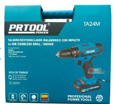 TALADRO INALÁMBRICO CON PERCUTOR 24V 5Ah